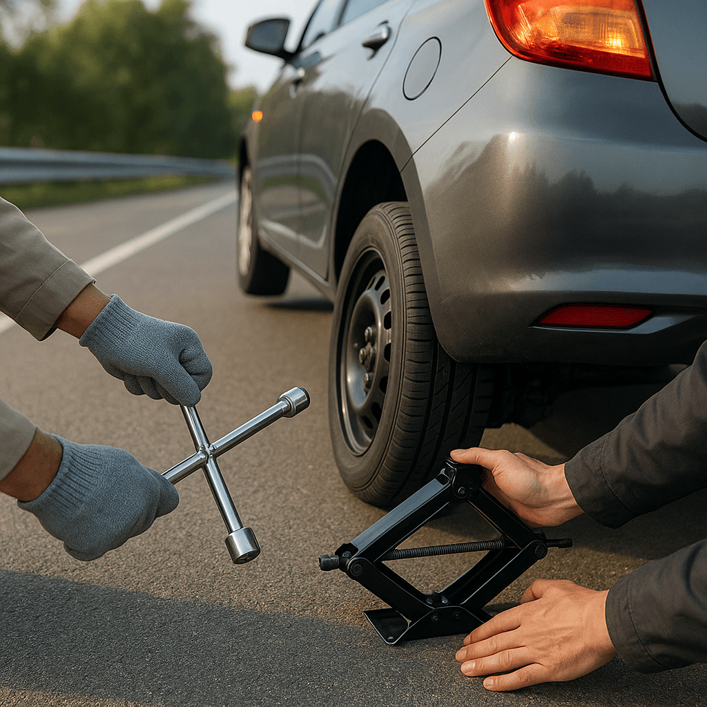 Reifenwechsel bei Panne